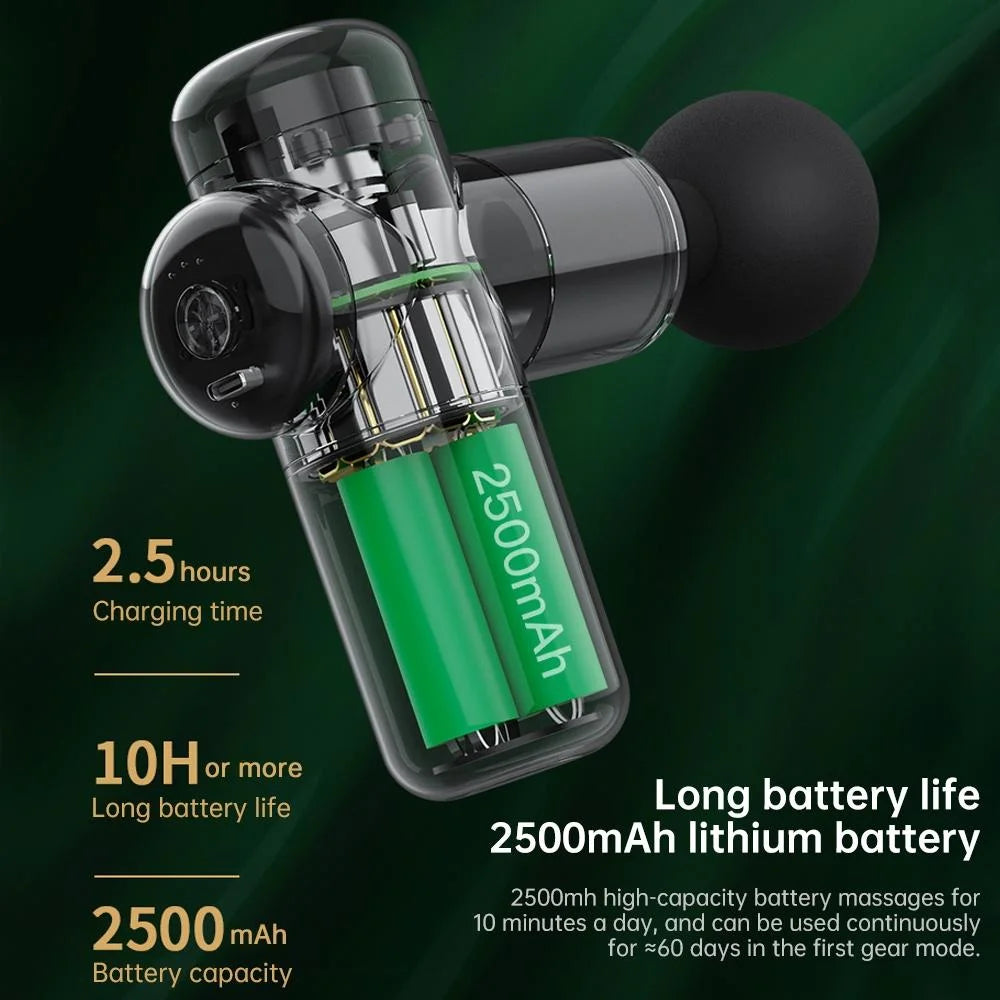 4-Head Portable Muscle Massage Gun For Sports - Green