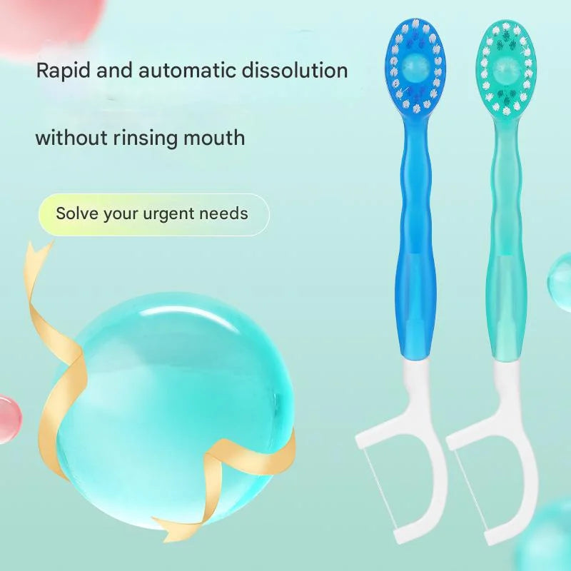 4-in-1 Disposable Travel Toothbrush with Flavor Burst