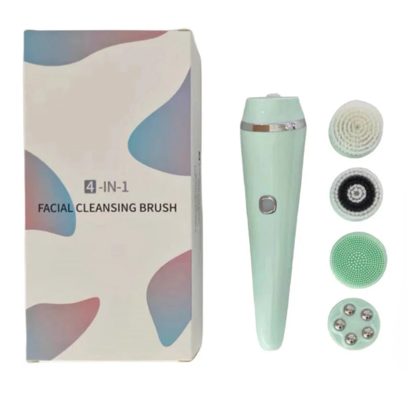 4-in-1 Electric Facial Cleansing Brush & Massager - IPX6