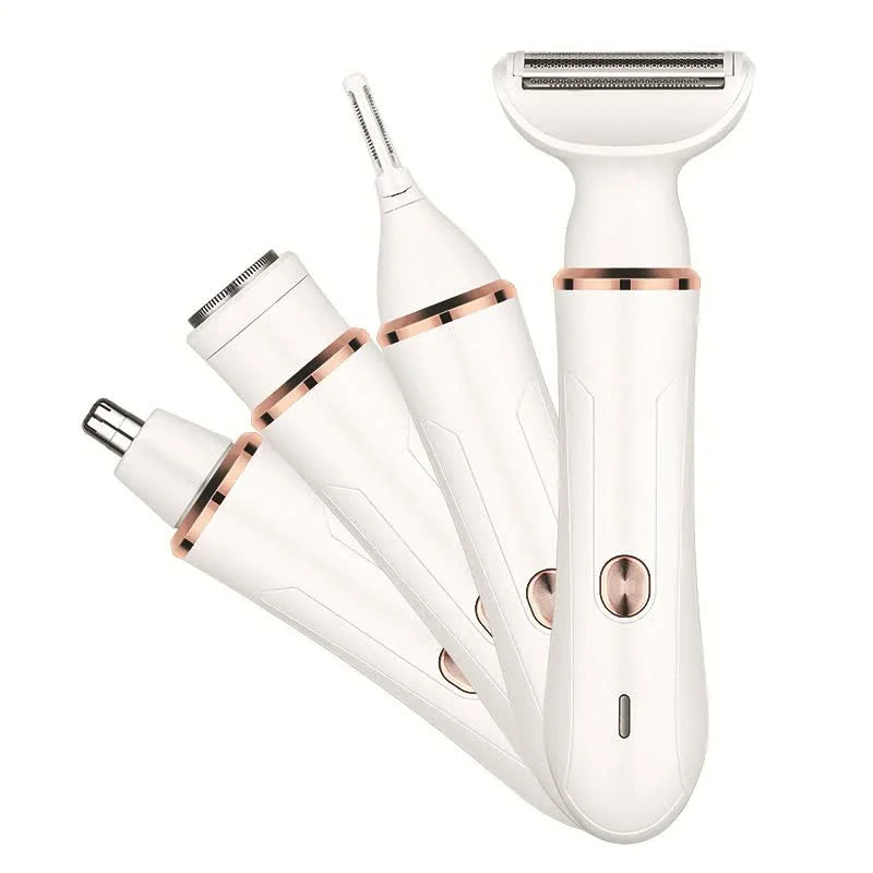 4-in-1 Electric Lady Shaver Kit - Rechargeable and Portable