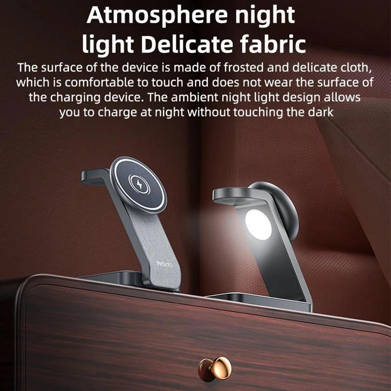 4 In 1 Magnetic Wireless Charging Stand With Night Light