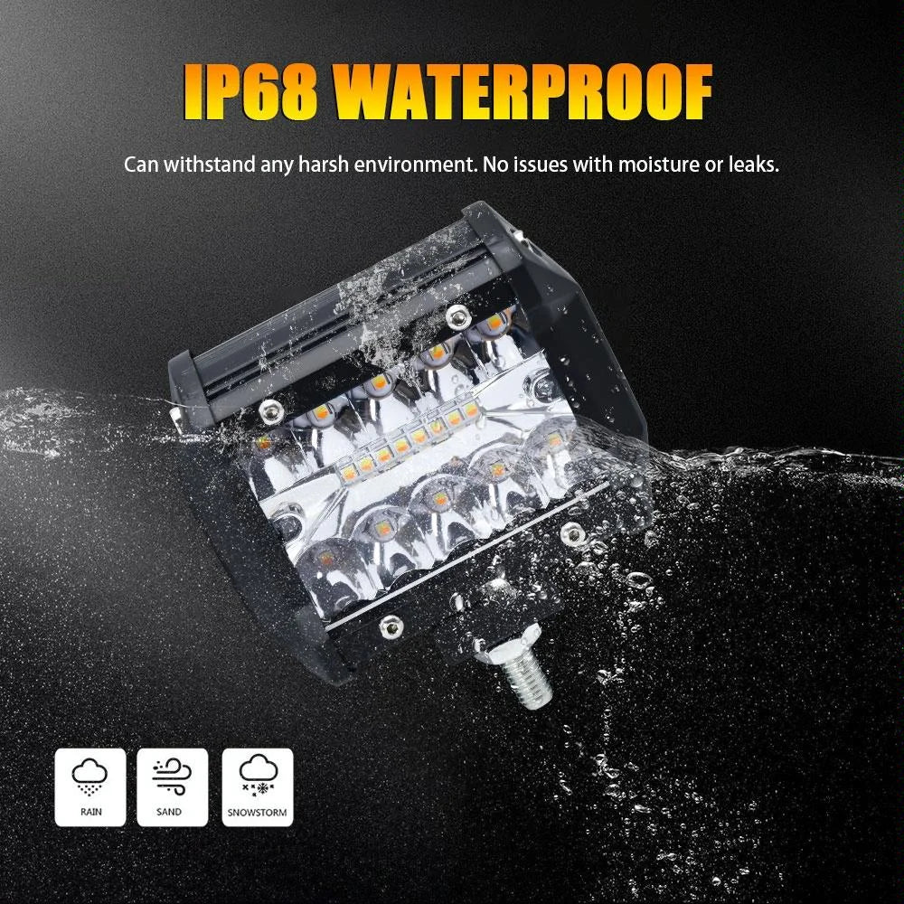 4 Inch 13W 3 Row Car Led Strip Light Working Refit