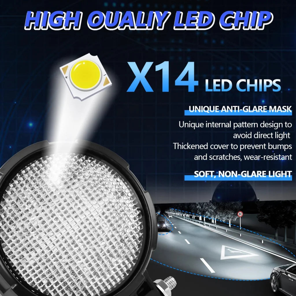 4 Inch Flood - Surface Mixed Luminous Anti - Glare Lens