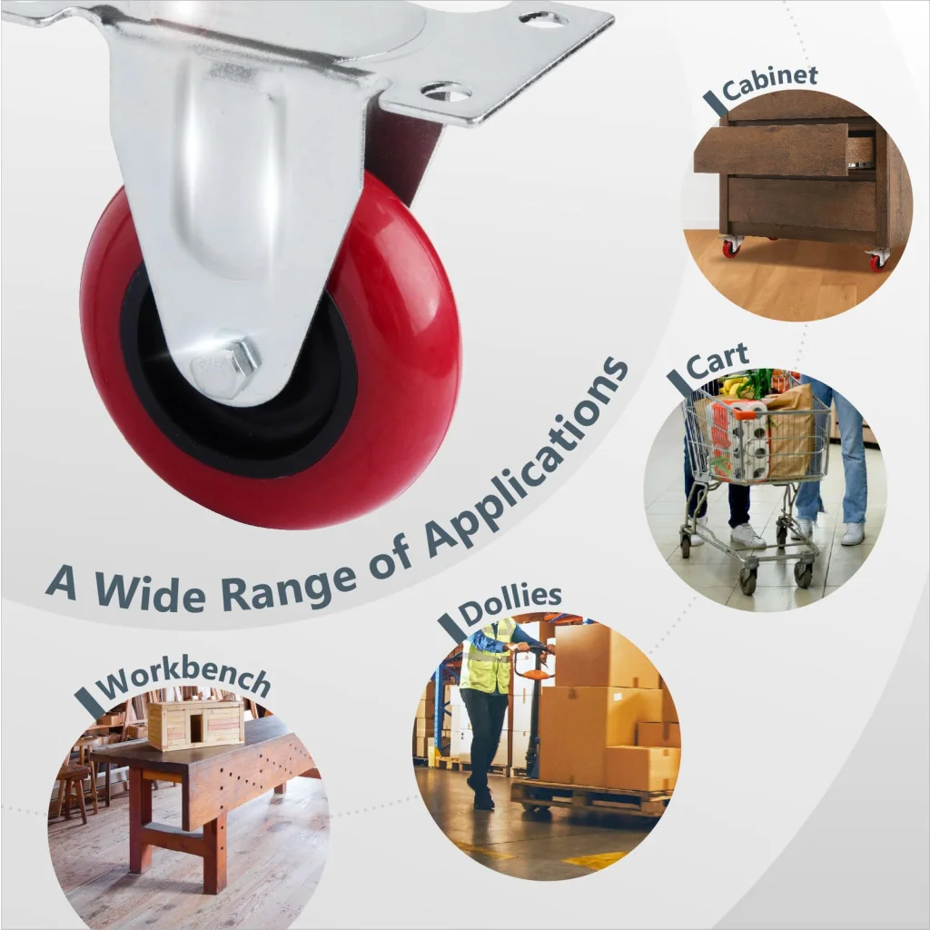 4 inch Heavy Duty Fixed Caster Casters Wheels Castor