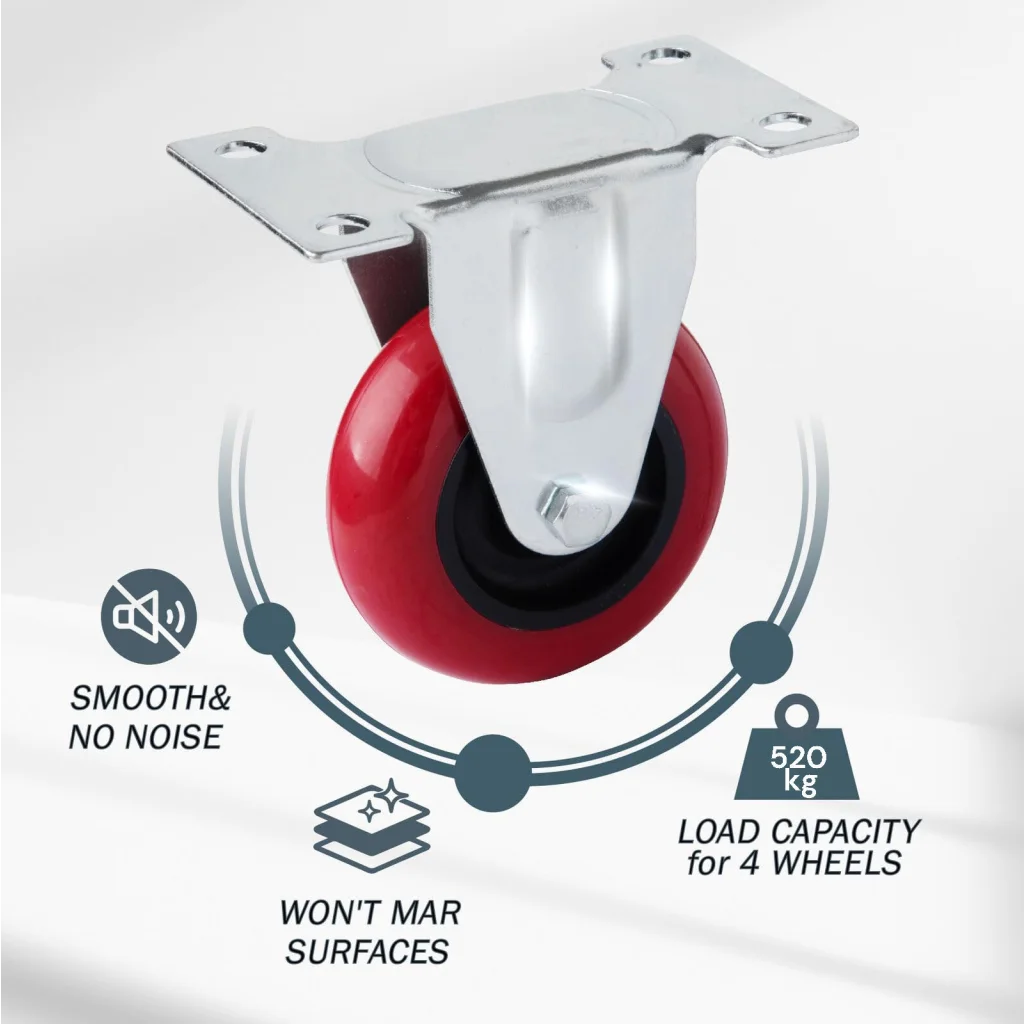 4 inch Heavy Duty Fixed Caster Casters Wheels Castor