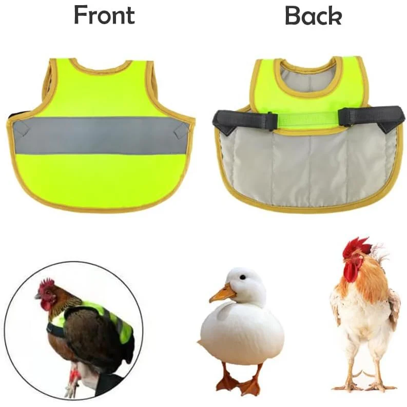 4 Pcs Black High Visibility Chicken & Duck Safety Vest