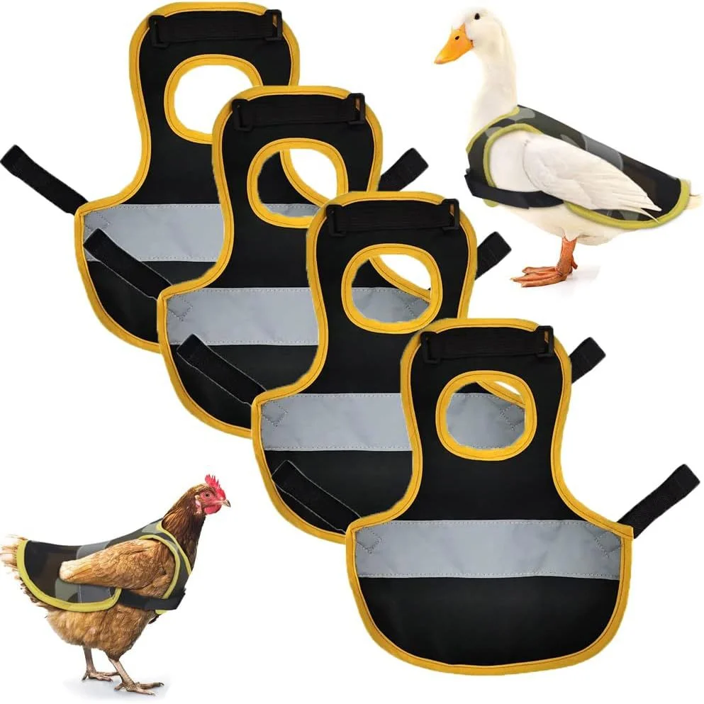4 Pcs Black High Visibility Chicken & Duck Safety Vest