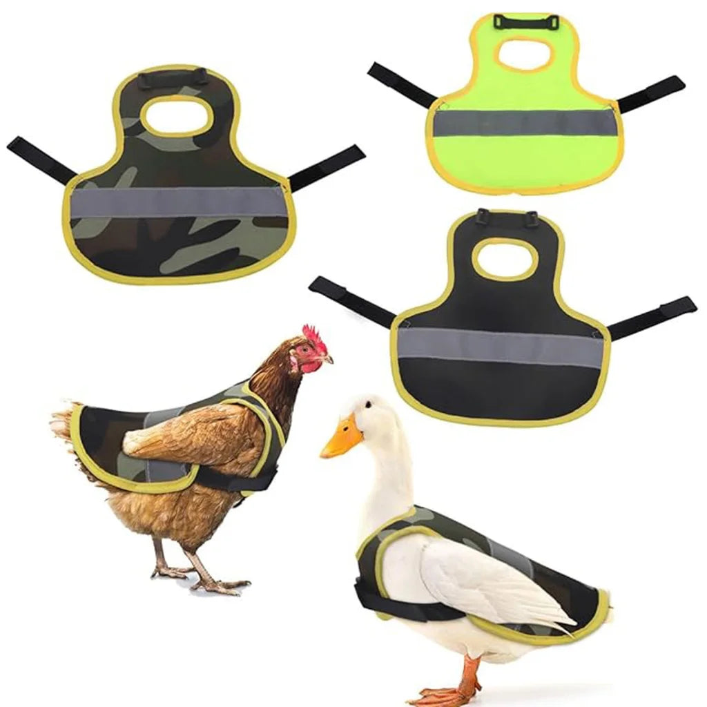4 Pcs Black High Visibility Chicken & Duck Safety Vest