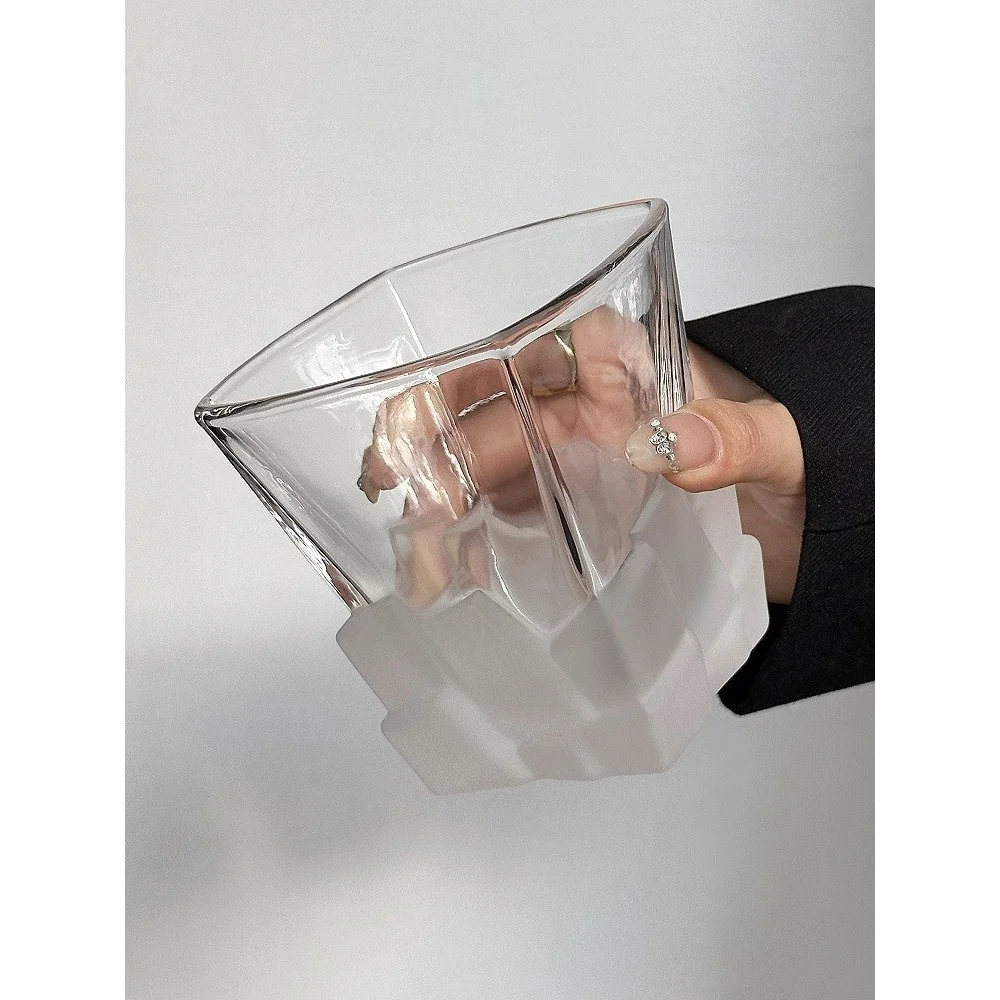 4 Pcs Frosted Ice Cube Glass – Creative Whiskey Glass