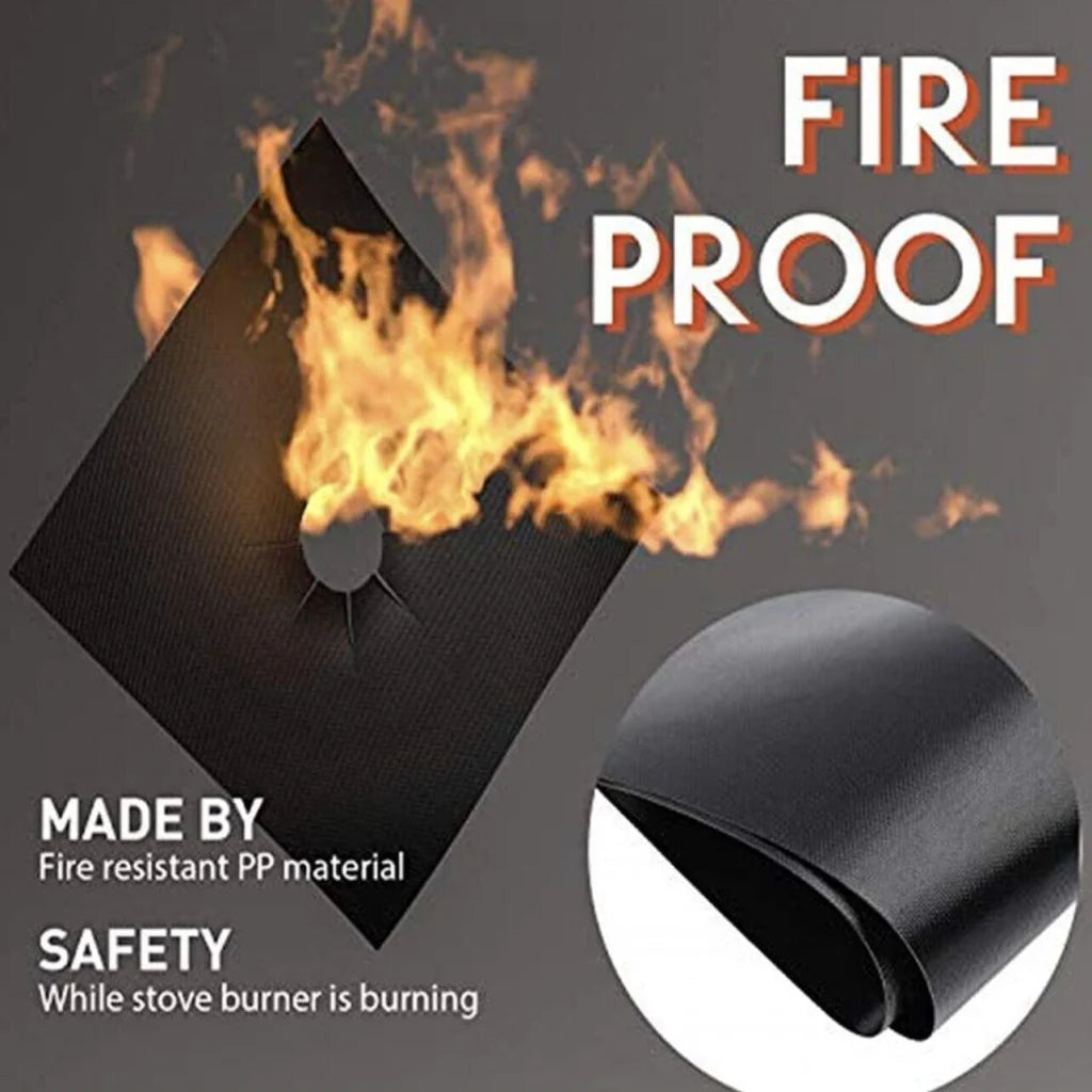 4 Pcs Reusable Stove Clean Mat Reusable Gas Oil Protector