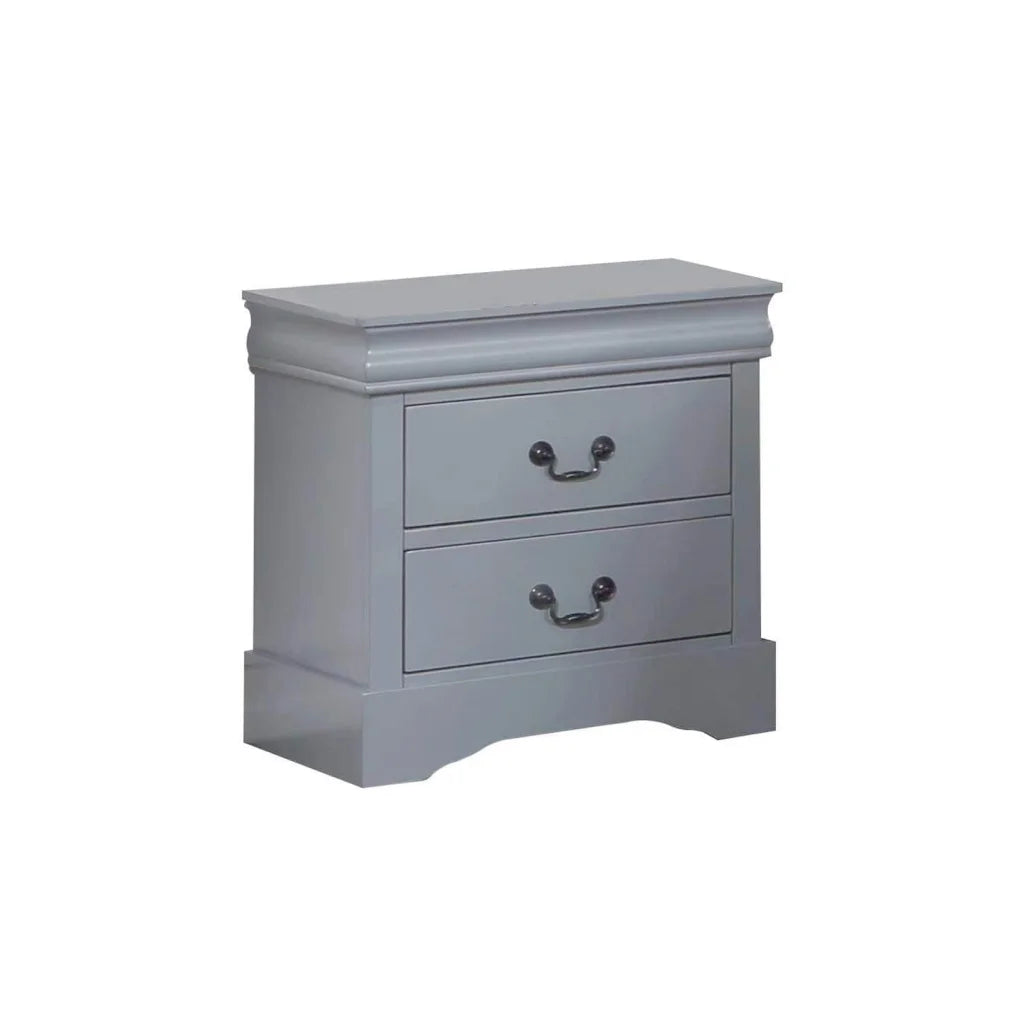 4 Pieces Bedroom Suite in Solid Wood & MDF Queen Size Grey
