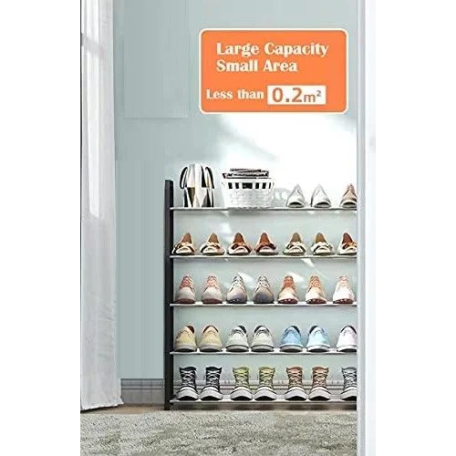 4 tier Shoe Rack Storage Organiser (White) - Furniture >