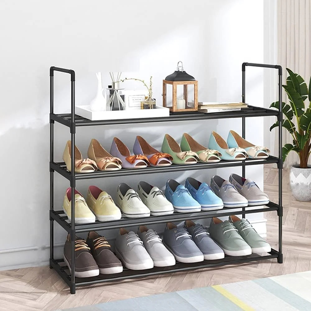 4-Tier Stainless Steel Shoe Rack Storage Organizer to Hold