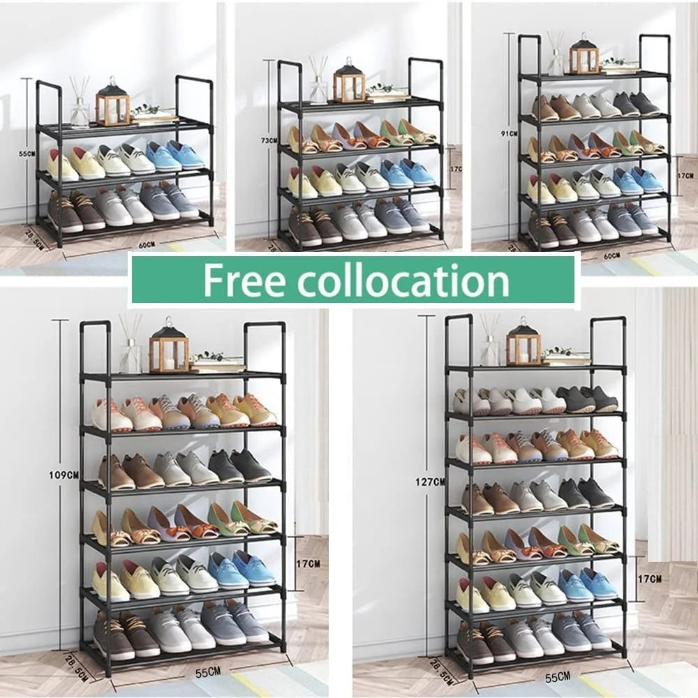 4-Tier Stainless Steel Shoe Rack Storage Organizer to Hold