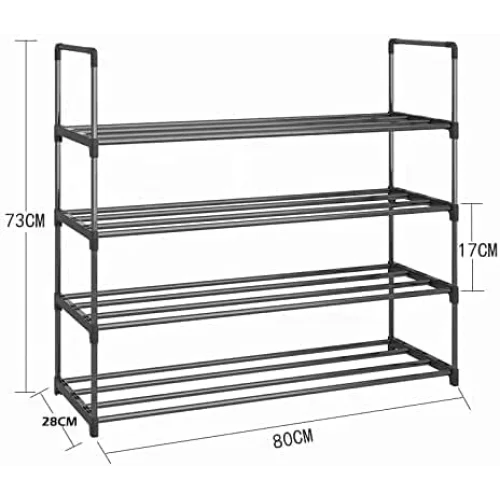 4-Tier Stainless Steel Shoe Rack Storage Organizer to Hold