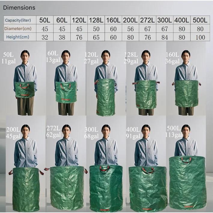 400L(Calibre80*80cm) Heavy Duty Collapsible Garden Waste