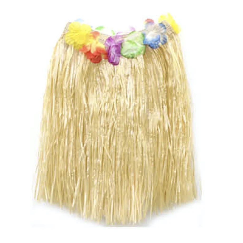 40cm hawaiian hula skirt with component details and storage context