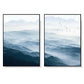 40cmx60cm Blue Mountains 2 Sets Black Frame Canvas Wall Art