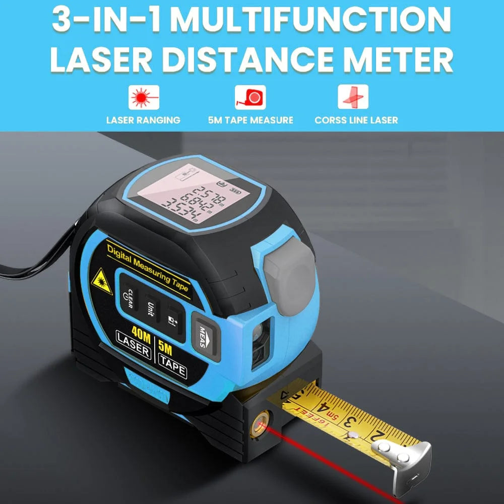 40m Laser Measure Cross-line Laser Level 5m Tape Measure