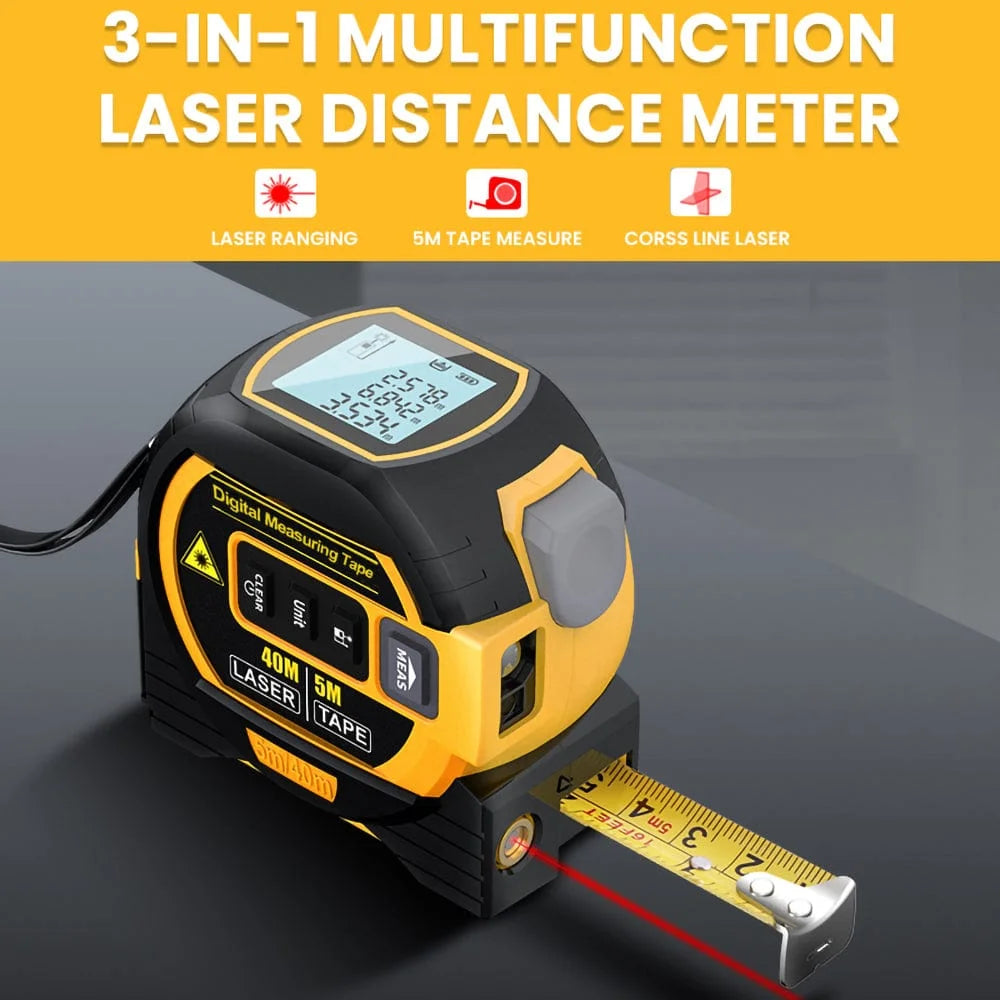 40m Laser Measure Cross-line Laser Level 5m Tape Measure