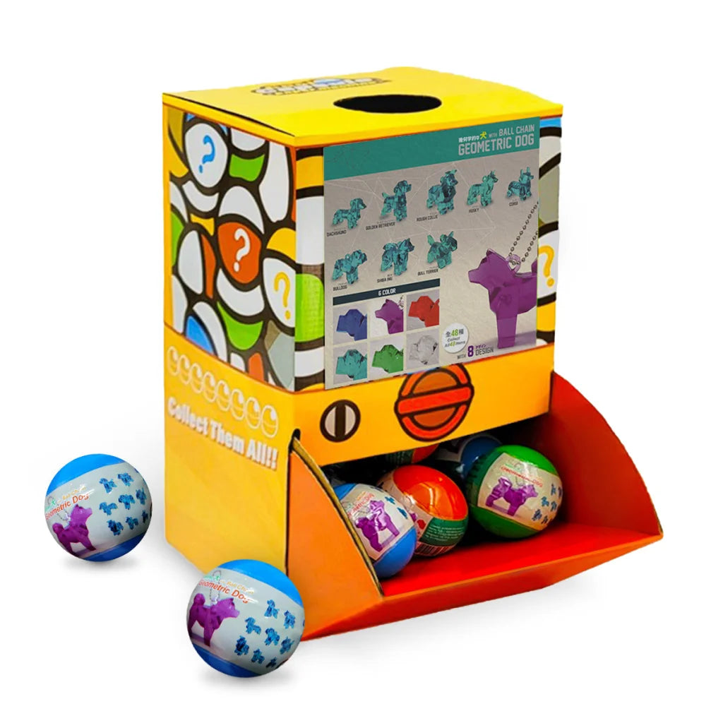 40X Geometric Translucent Dog Toy Capsules 50mm Collectible