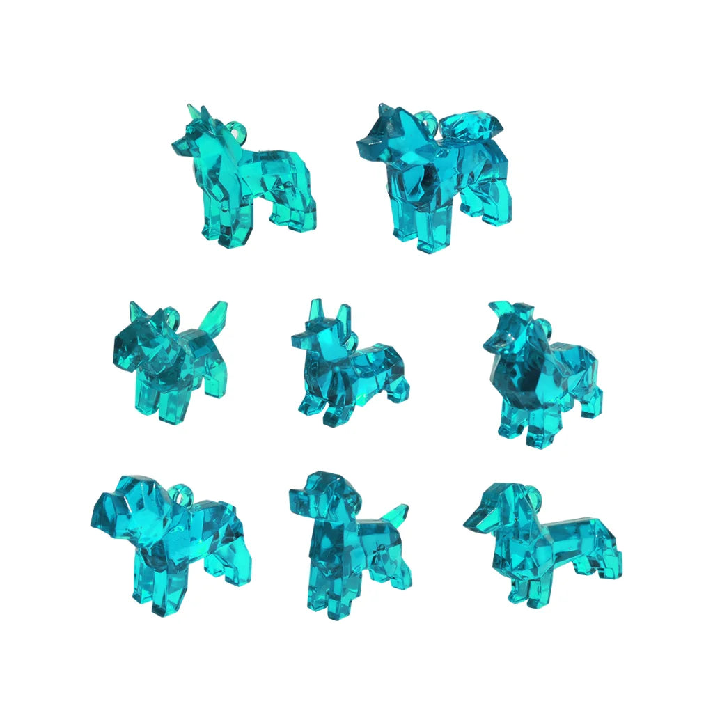 40X Geometric Translucent Dog Toy Capsules 50mm Collectible