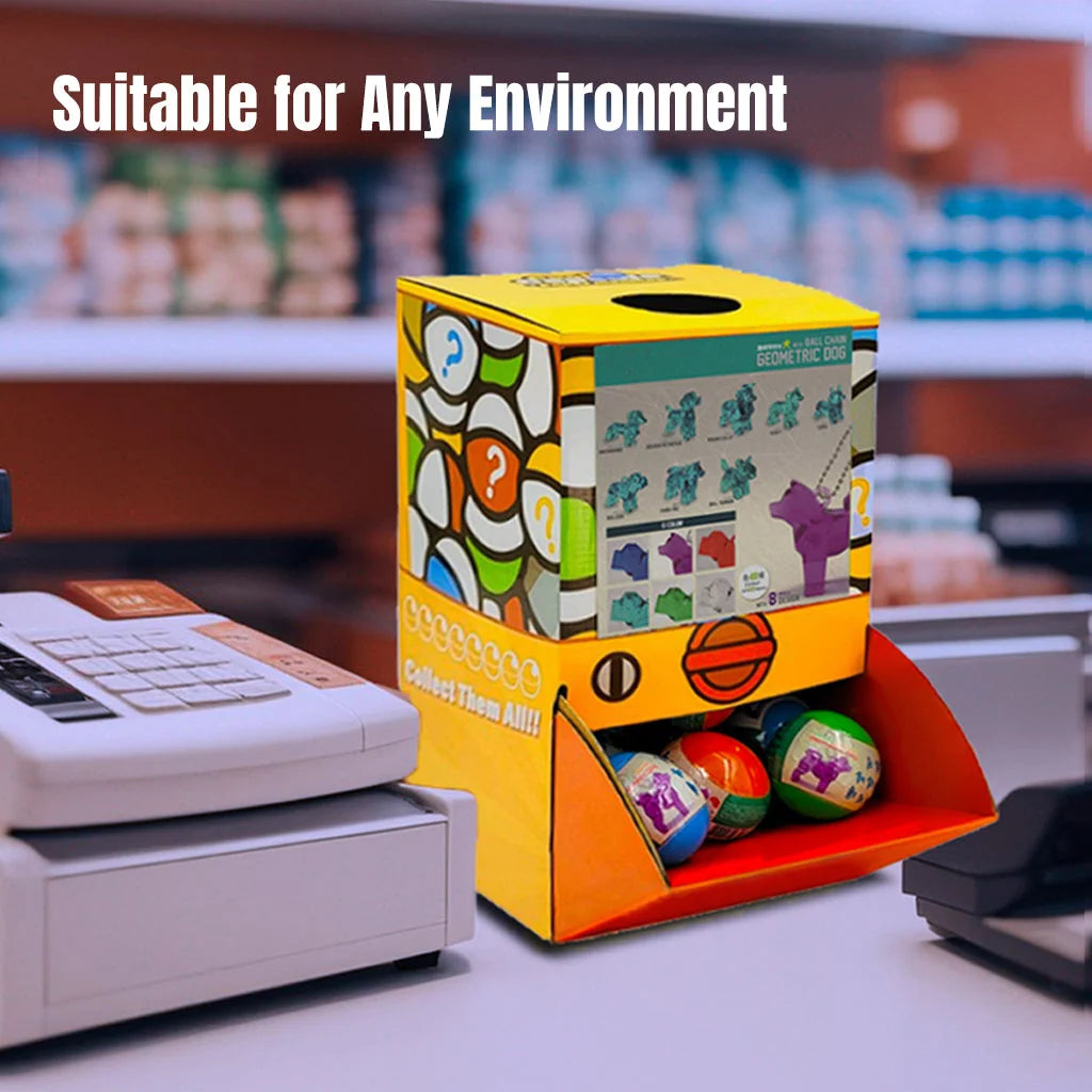 40X Geometric Translucent Dog Toy Capsules 50mm Collectible