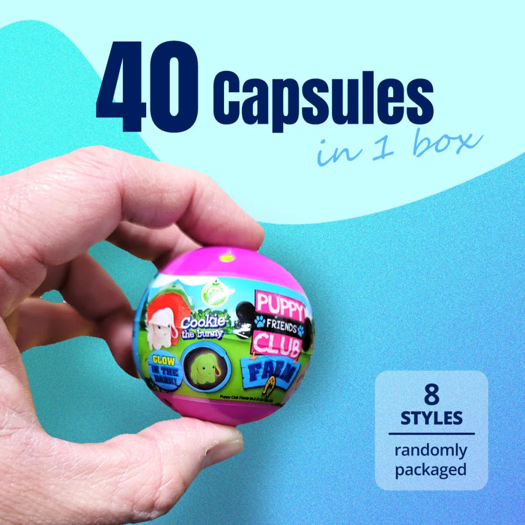 40X Puppy Club Farm Animal Toy Capsules 50mm Collectible