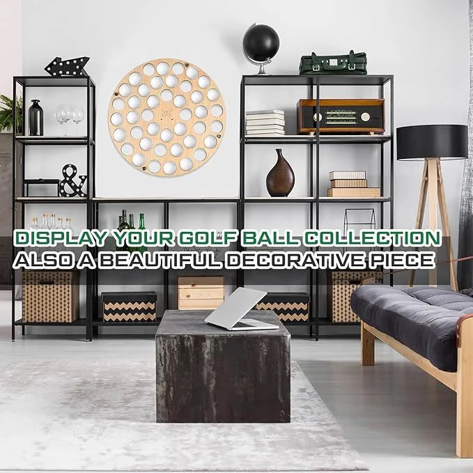 42-Hole Wooden Golf Ball Stand | Laser-Cut Organizer