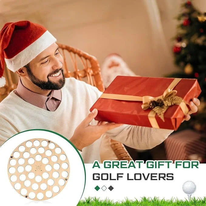 42-Hole Wooden Golf Ball Stand | Laser-Cut Organizer