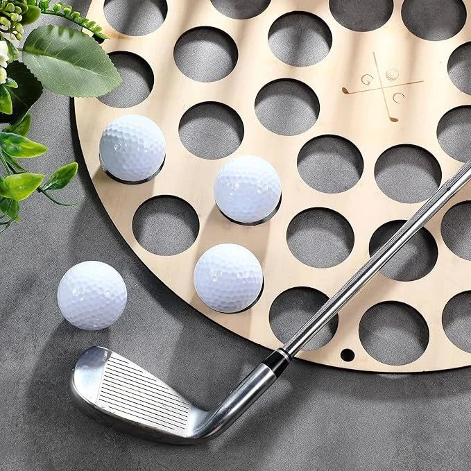 42-Hole Wooden Golf Ball Stand | Laser-Cut Organizer