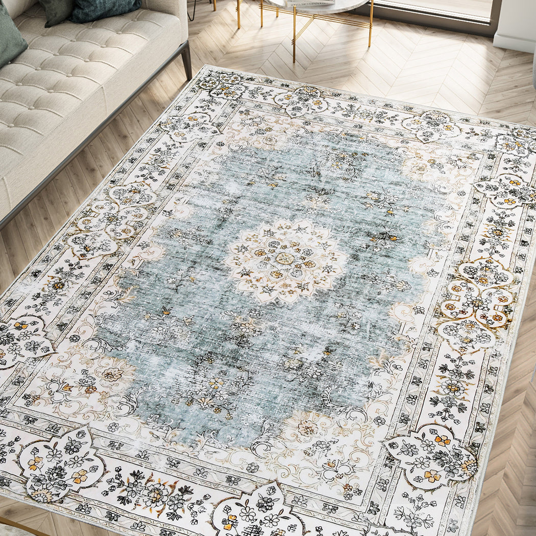 Marlow Floor Rug Short Pile Washable Vintage Carpet Soft Plush Non Slip 80x120