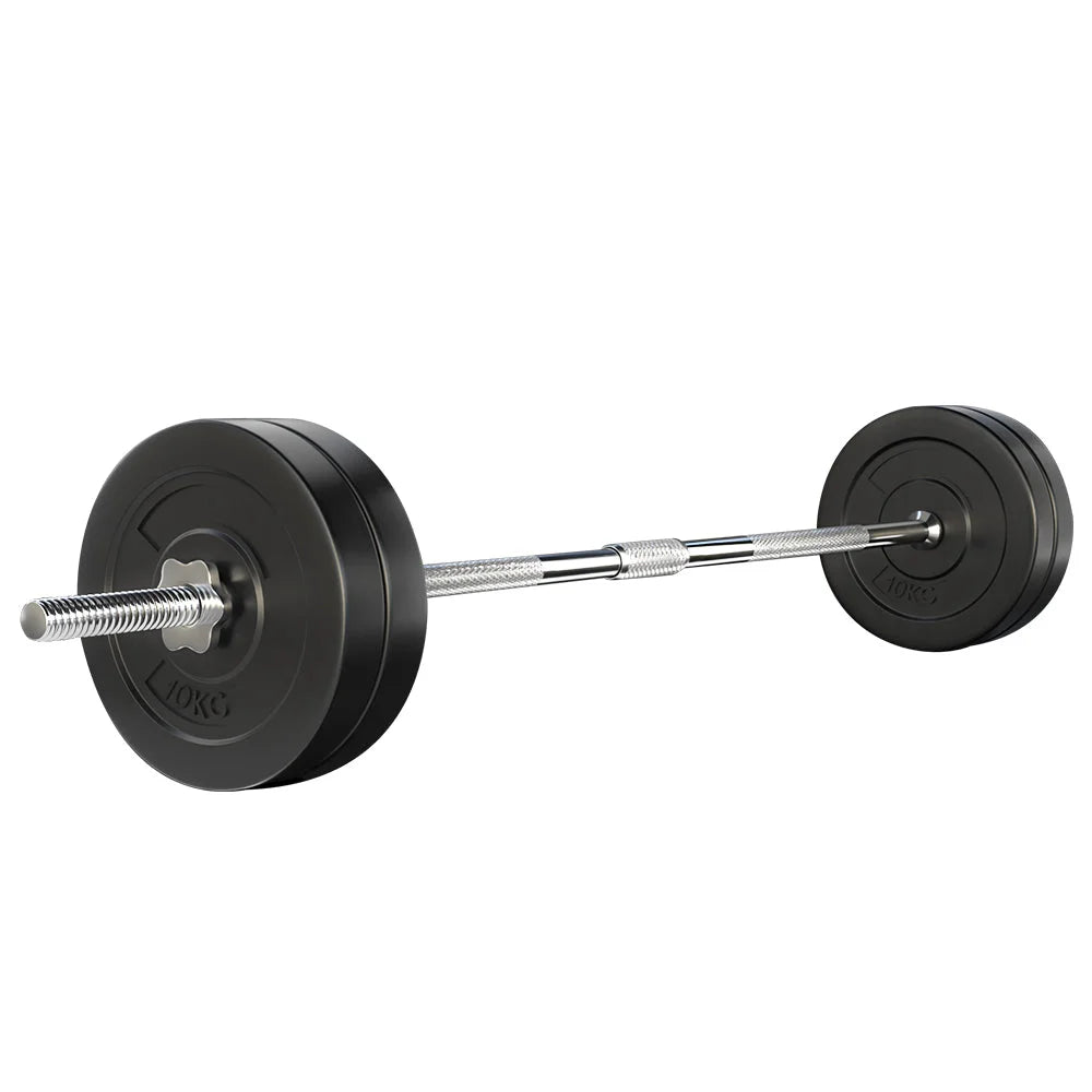 48KG Barbell Weight Set Plates Bar Bench Press Fitness