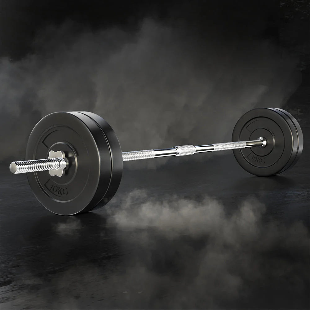 48KG Barbell Weight Set Plates Bar Bench Press Fitness