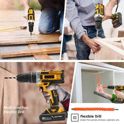 48V Cordless Brushless Heavy Duty Drill Impact Driver Kit