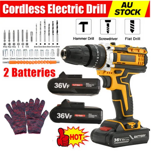 48V Cordless Brushless Heavy Duty Drill Impact Driver Kit