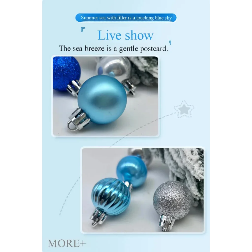 49-Piece Christmas Ornament Set - 3cm White Gold Baubles