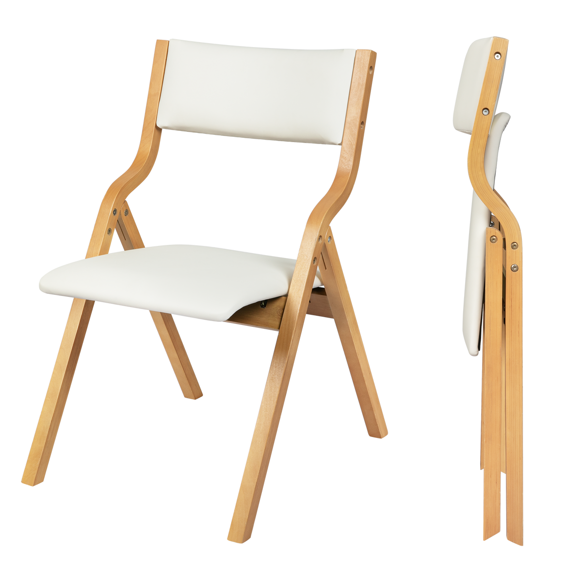 Levede 4x Dining Chairs Foldable PU Beige