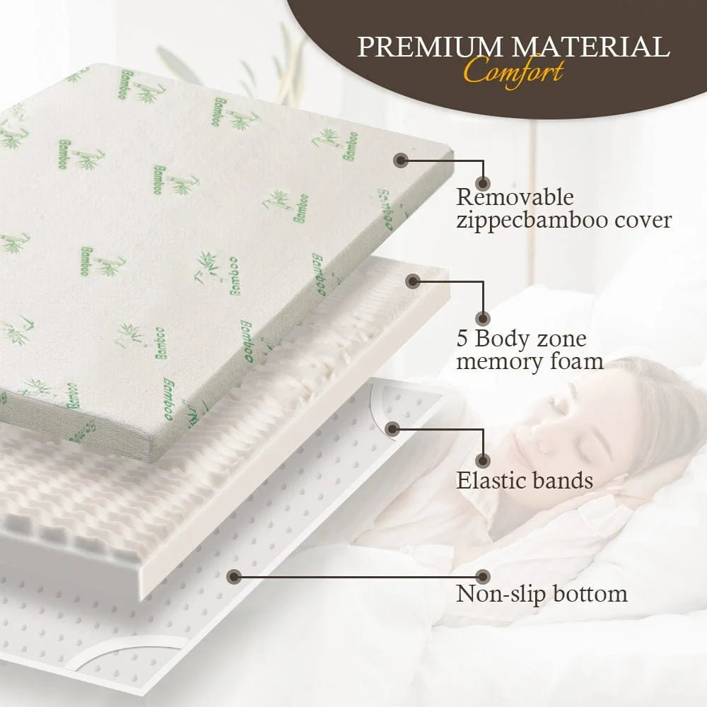 4cm Memory Foam Mattress Protector with Bamboo Cover