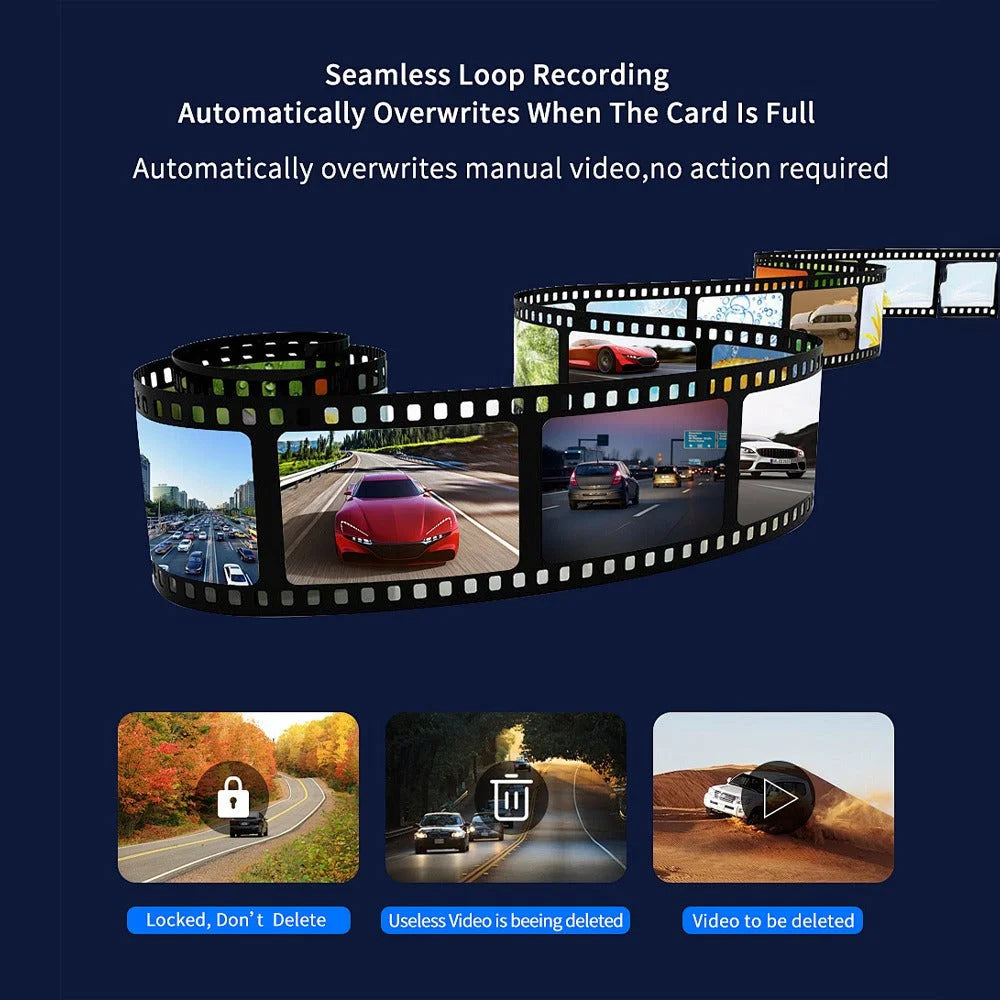 4K + 2.5K Dual Dash Cam with WiFi GPS ADAS Front and Rear