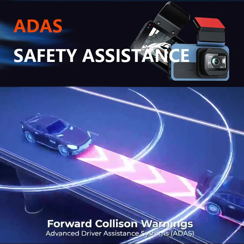 4K + 2.5K Dual Dash Cam with WiFi GPS ADAS Front and Rear