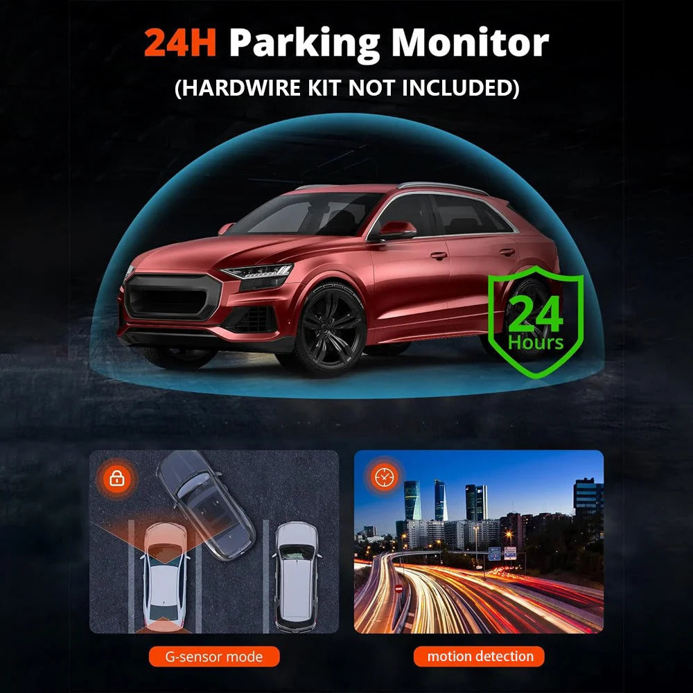 4K + 2.5K Dual Dash Cam with WiFi GPS ADAS Front and Rear