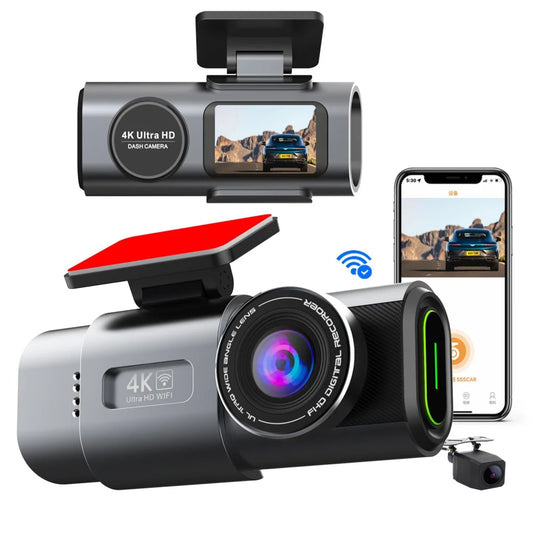 4K Dash Cam UHD 2160P WiFi Front Dashcam Night Vision Car