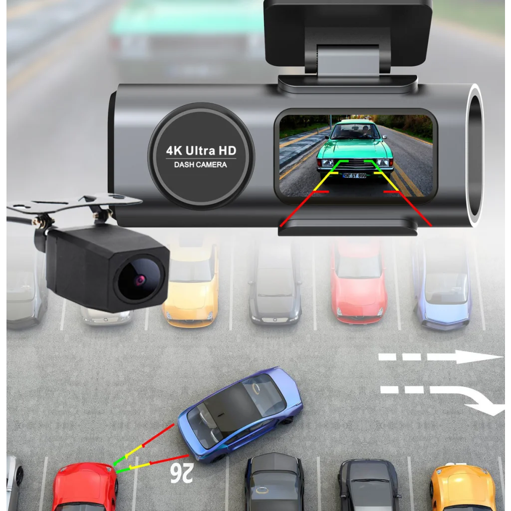 4K Dash Cam UHD 2160P WiFi Front Dashcam Night Vision Car