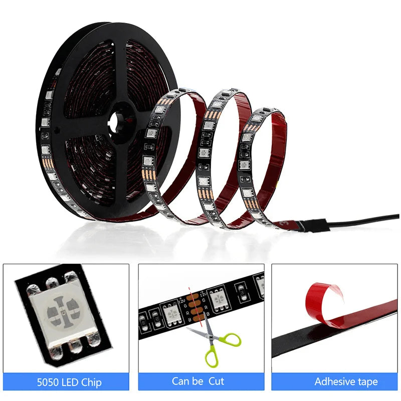 4M RGB LED Strip Lights IP65 Waterproof 5050 300LEDs 12V