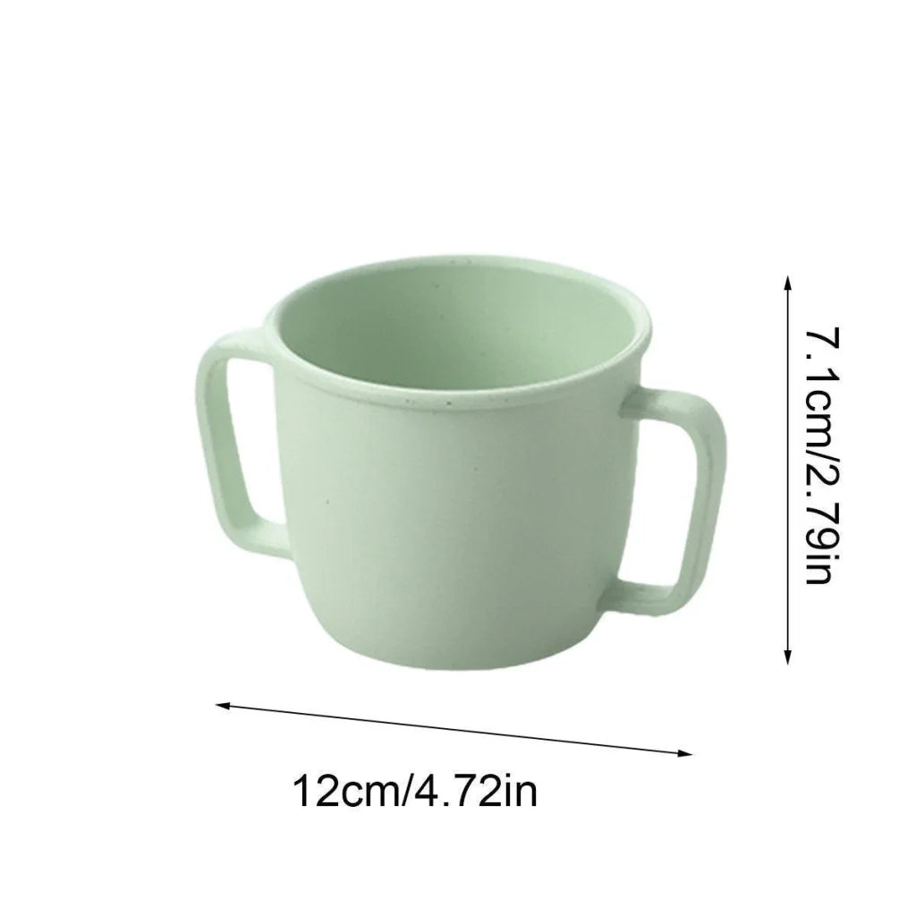 4PCS Bamboo Fiber Milk Drinking Cups with Handle Eco