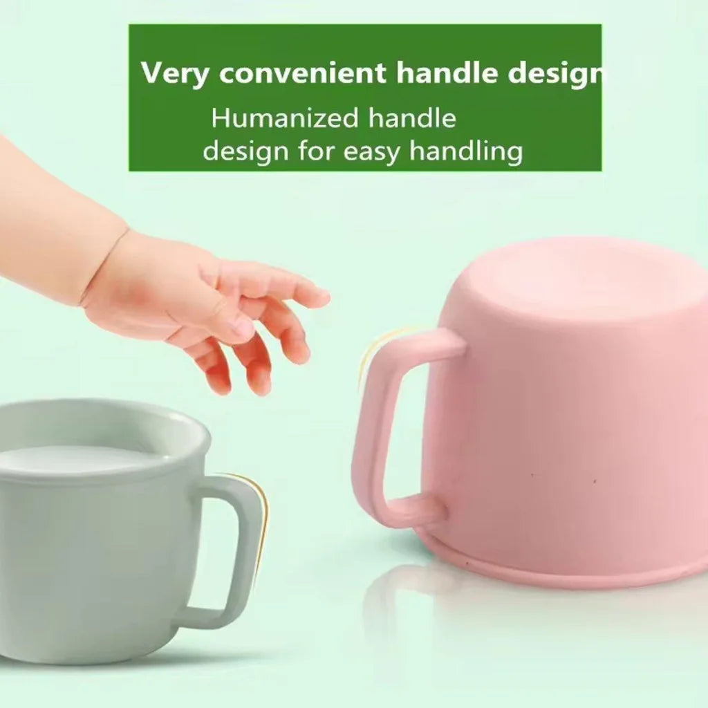 4PCS Bamboo Fiber Milk Drinking Cups with Handle Eco