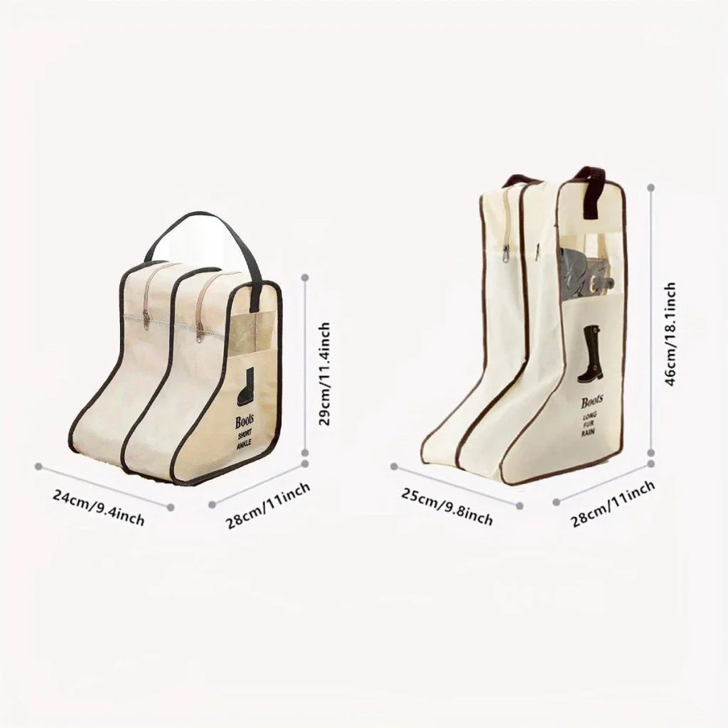 4PCS Beige Travel Shoe Bag Home Boot Storage Visual