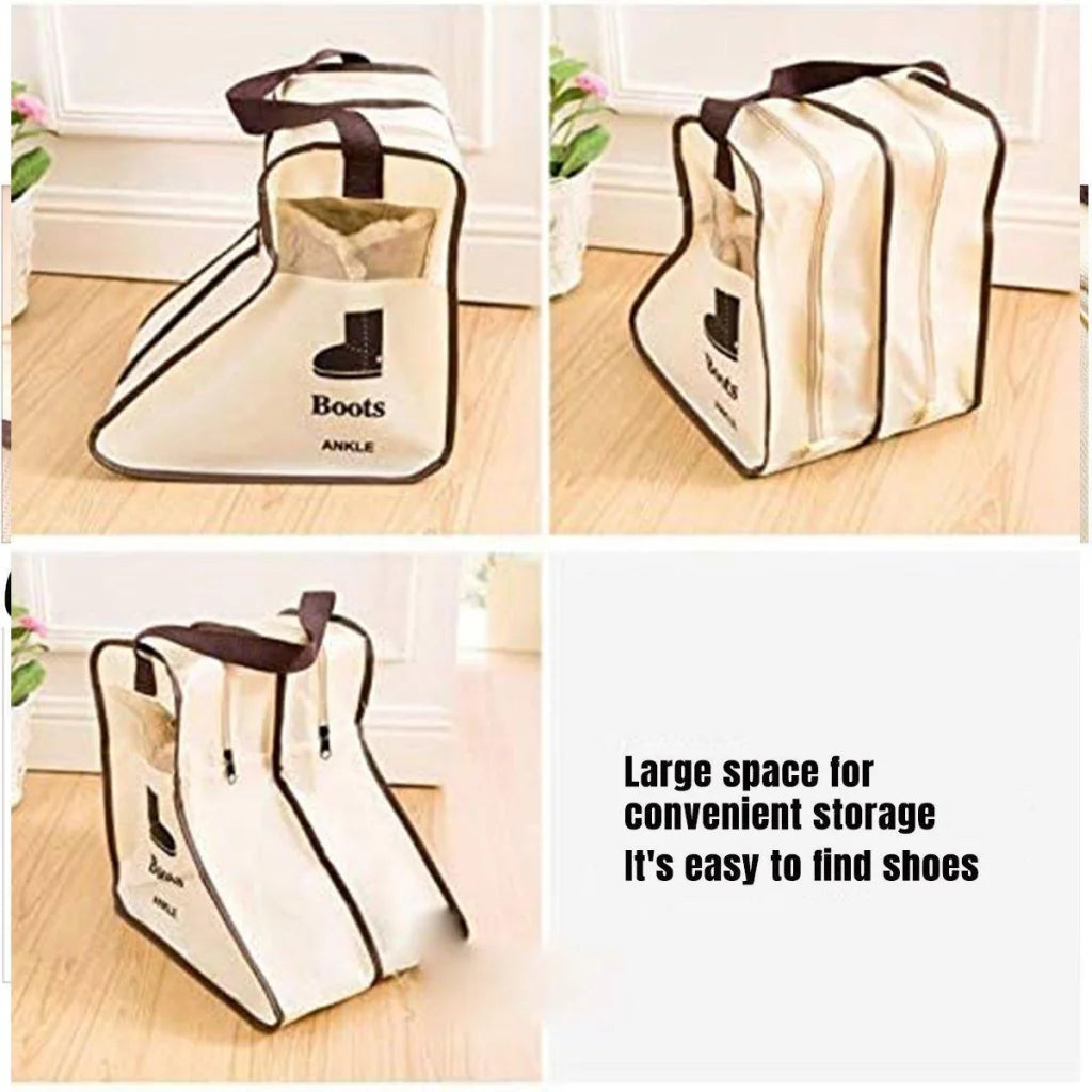 4PCS Beige Travel Shoe Bag Home Boot Storage Visual