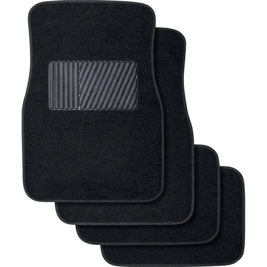 4pcs Car Floor Mats Front Rear Rubber Black Universal Fit